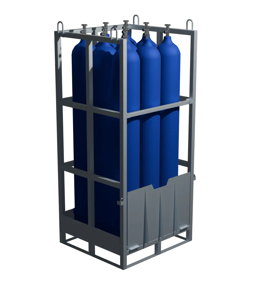 Контейнер (паллета) для 9-ти газовых баллонов КГБ-09 (без крышки)